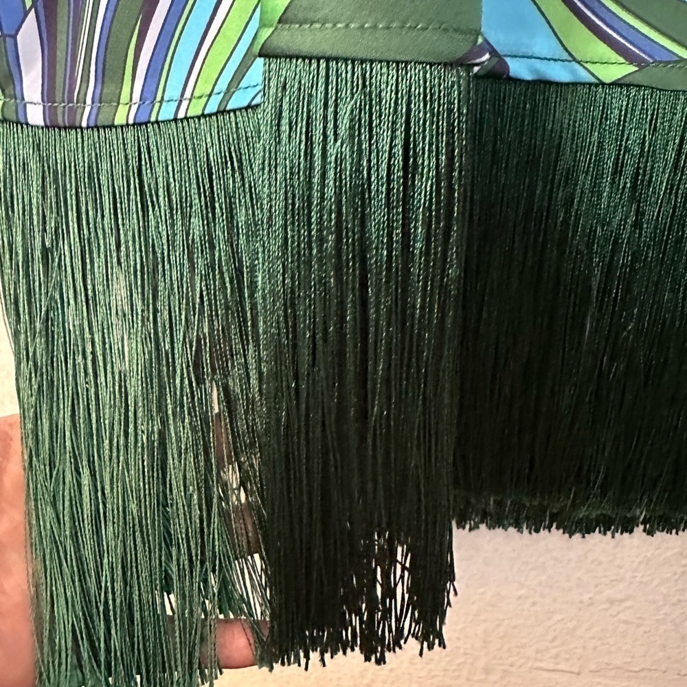 HOUSE OF HARLOW Maxi Geometric Pattern Elastic Waist Fringes Skirt BNWT - Picture 4 of 11